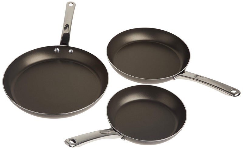Farberware - 20065 Farberware Kitchen Ease Nonstick Frying Pan Set / Fry Pan Set / Skillet Set - 8 Inch, 10 Inch, and 11 Inch, Black - Image 2